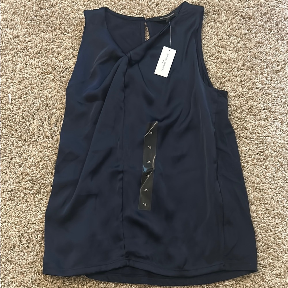 Elegant Navy Sleeveless Top